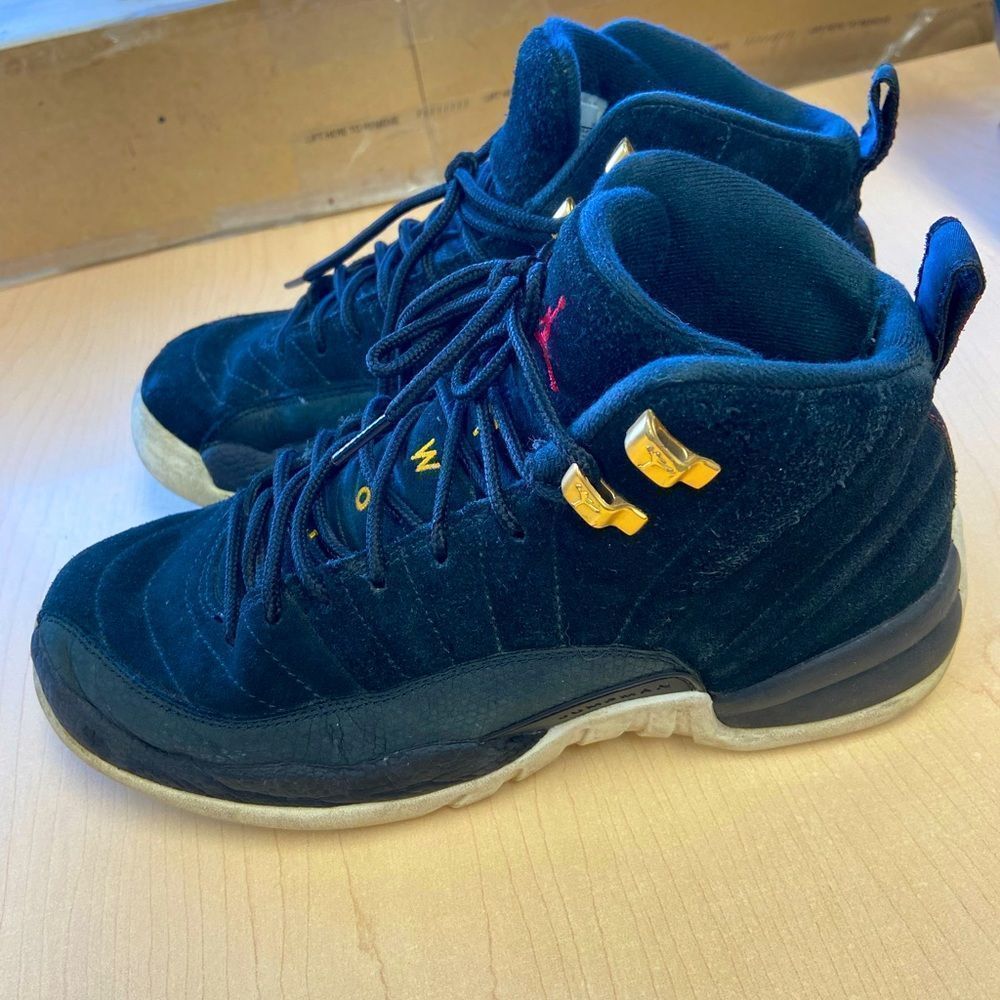 Kids Black and Gold High-Top Sneakers